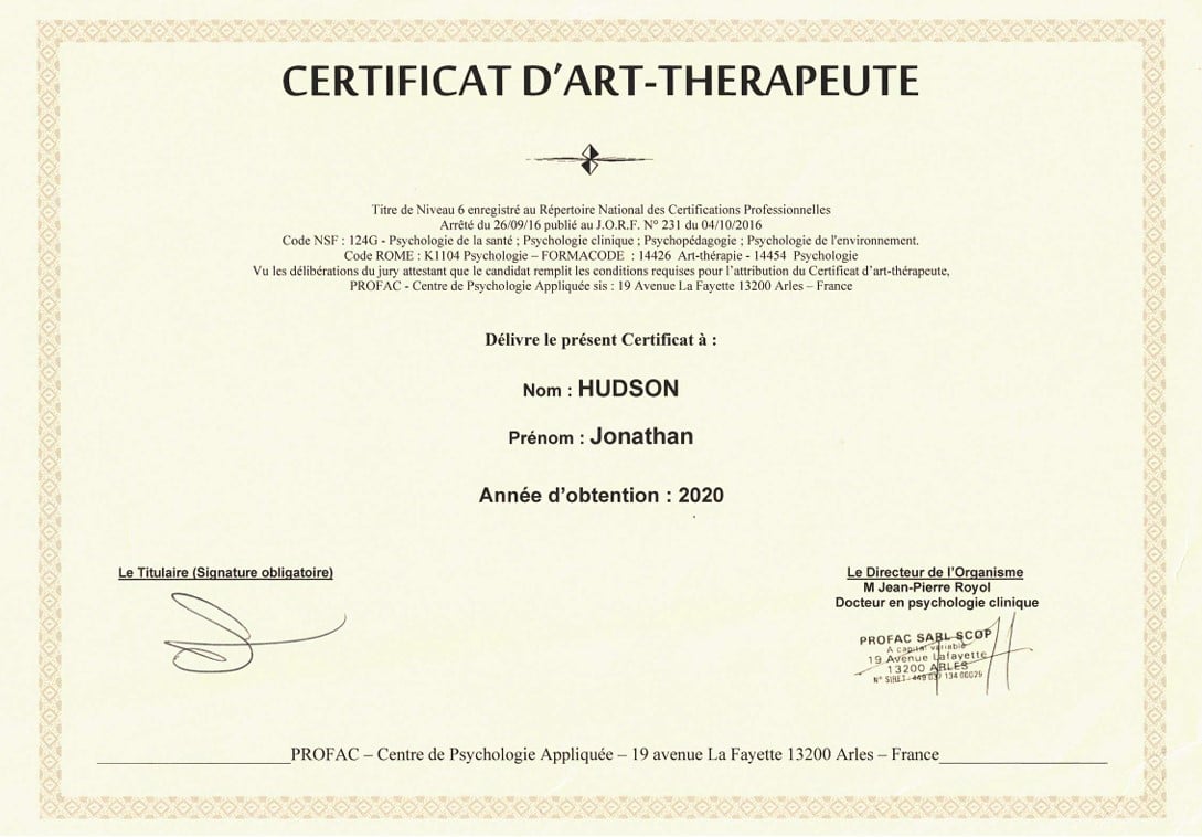 Diplome art therapeute